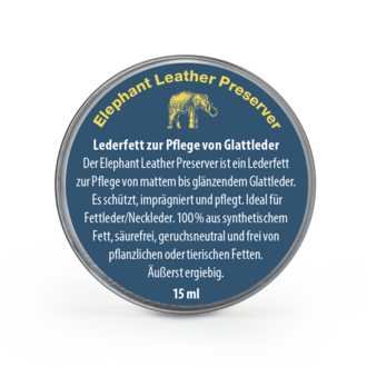 Elephant Leather Preserver 15 ml - Lederfett für Glattleder & Fettleder